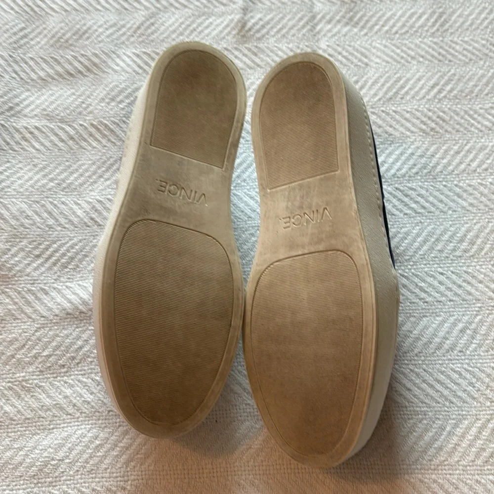Vince Woman’s Navy Blue Satin‎ Platform Slip On Sneakers